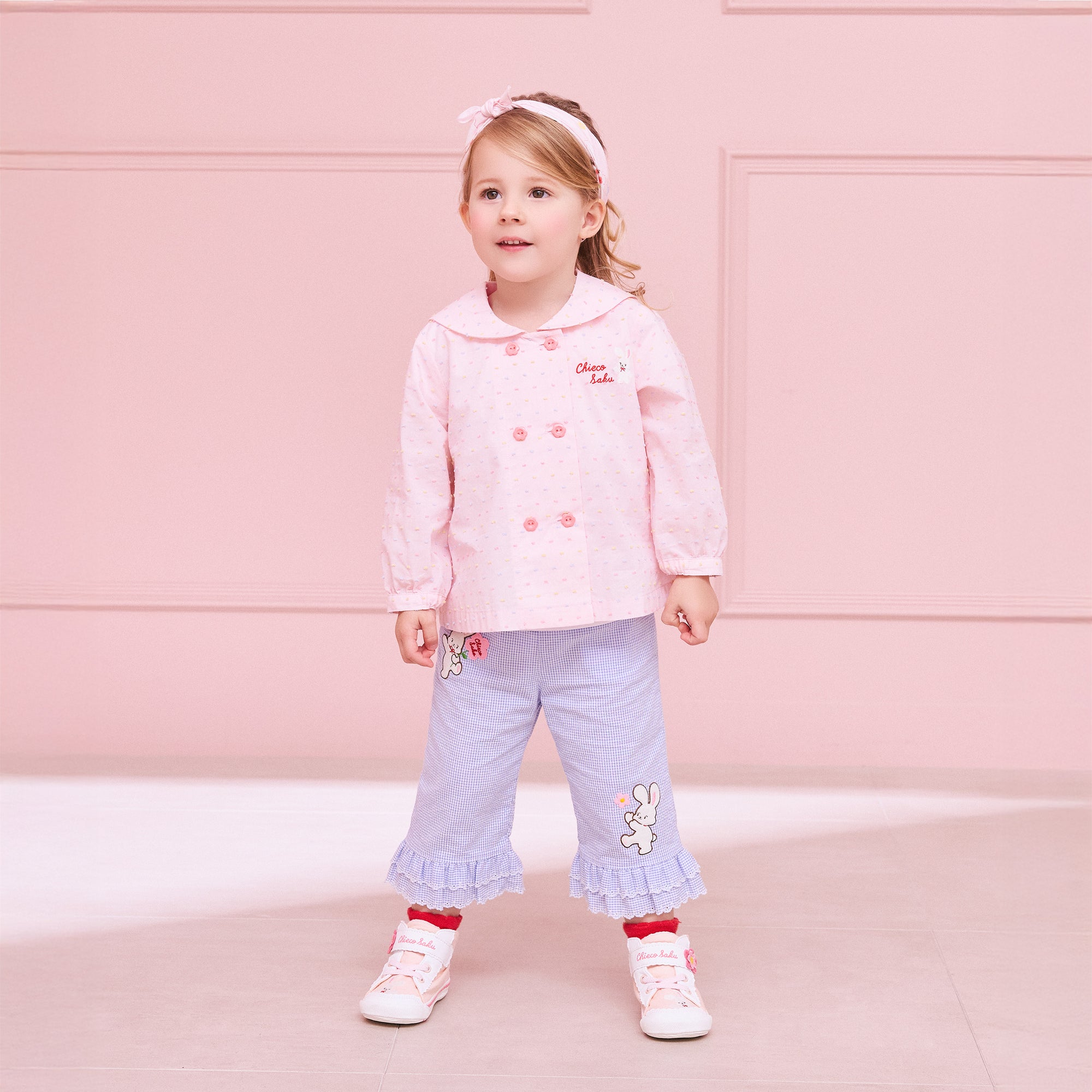 Chieco Saku Dewdrop Jewels Sailor Collar Cardigan