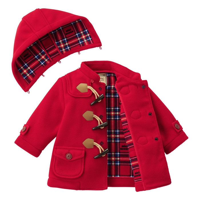 Fleece Duffle Coat - Red