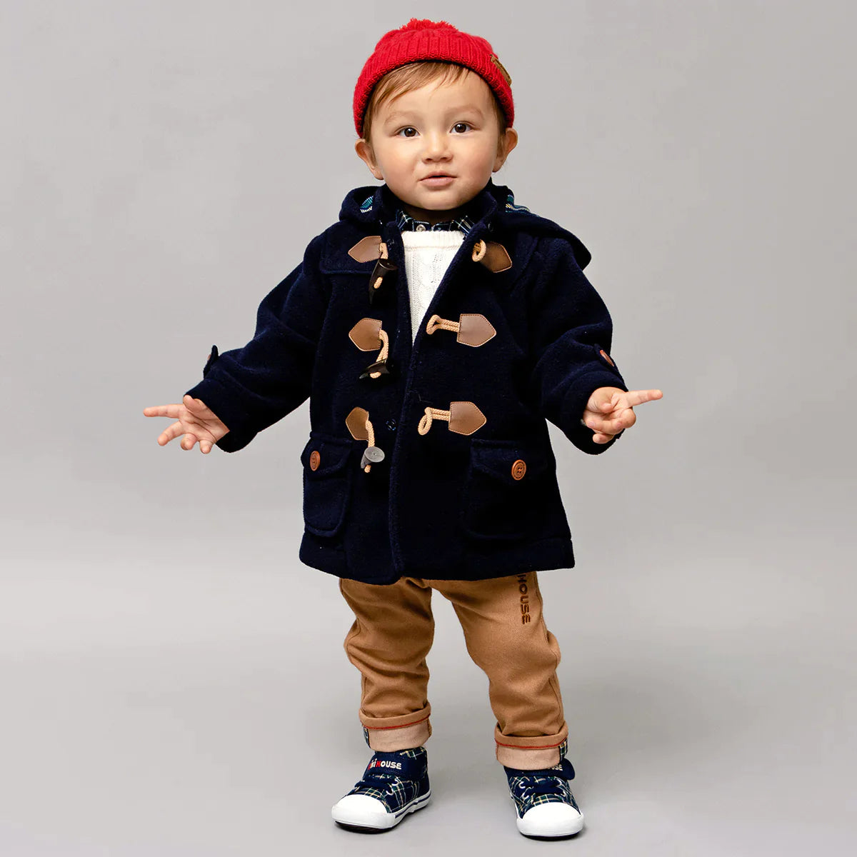 Fleece Duffle Coat - Navy