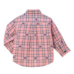 Checkered Long-Sleeve Shirt with Emblem Patch