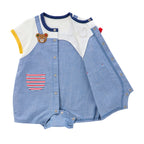 Short Overall-and-Tee Rompers