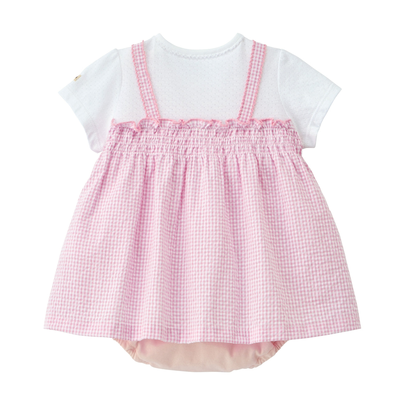 Usako Gingham Check Layered Shortall
