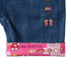 Retro Game Denim-Style Shorts