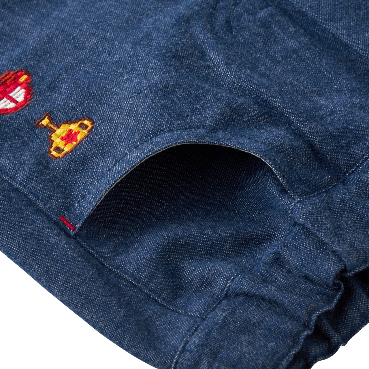 Retro Game Denim-Style Shorts