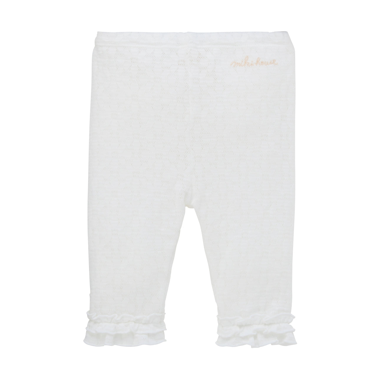 Airy Breeze Mesh Jacquard Ruffled Capris