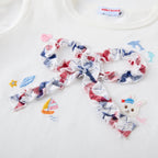 Marine Usako Bow Appliqué Tee
