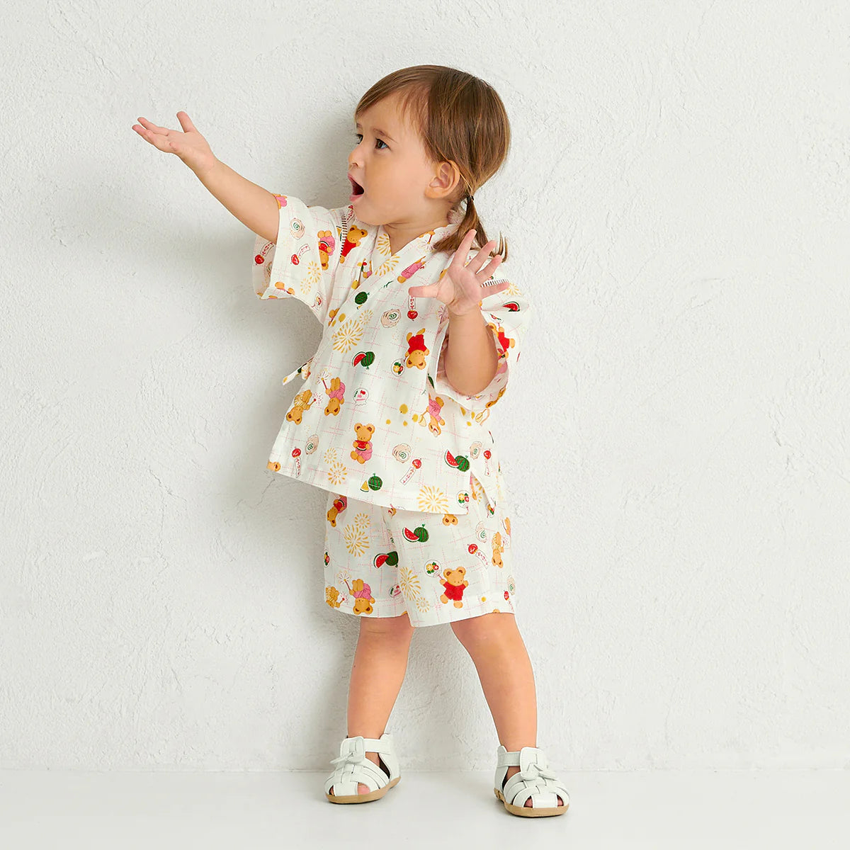 MIKI HOUSE Bear Two-Piece Kimono