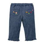 Usako Retro Game Frill-Hem Denim Trousers