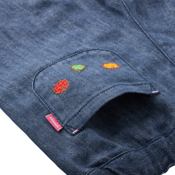 Usako Retro Game Frill-Hem Denim Trousers
