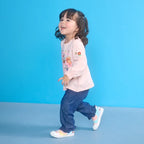 Usako Retro Game Frill-Hem Denim Trousers