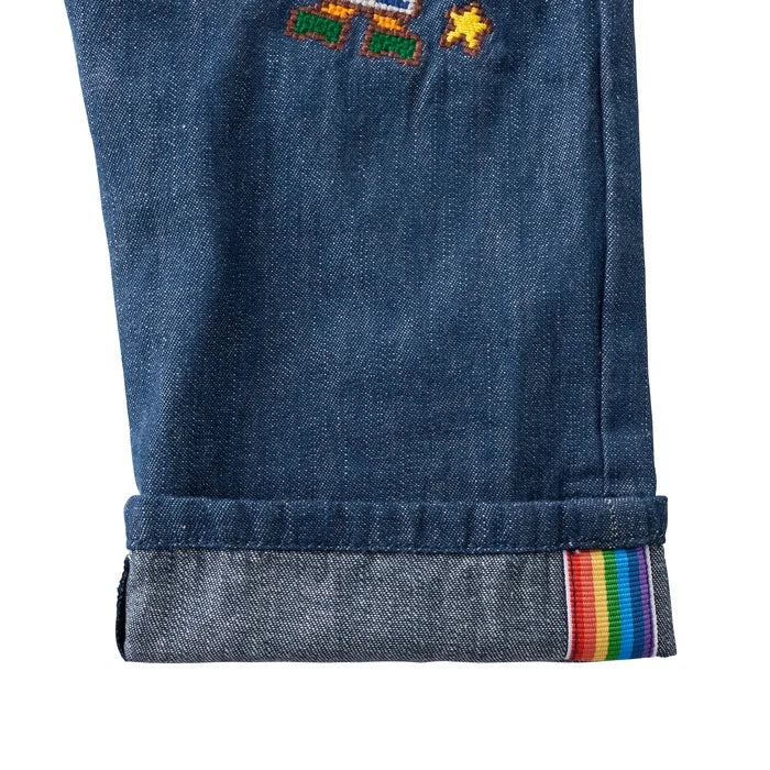 Robot Pucchi Retro Game Denim Trousers