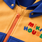 Retro Game Pixel Embroidery Colour-Block Hoodie