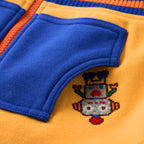 Retro Game Pixel Embroidery Colour-Block Hoodie