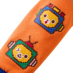 Retro Game Pixel Embroidery Colour-Block Hoodie