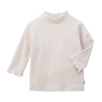 Glitter Stripe Mock-Neck Long-Sleeved T-Shirt