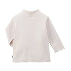 Glitter Stripe Mock-Neck Long-Sleeved T-Shirt
