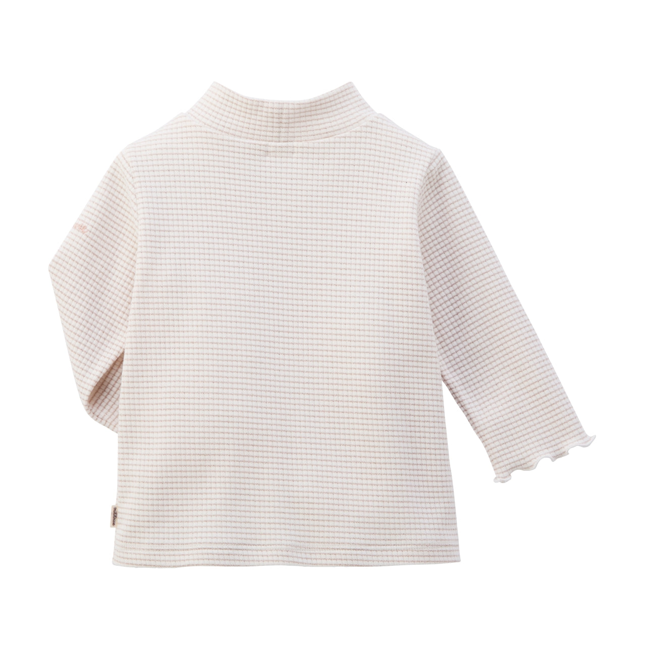 Glitter Stripe Mock-Neck Long-Sleeved T-Shirt