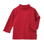 Glitter Stripe Mock-Neck Long-Sleeved T-Shirt