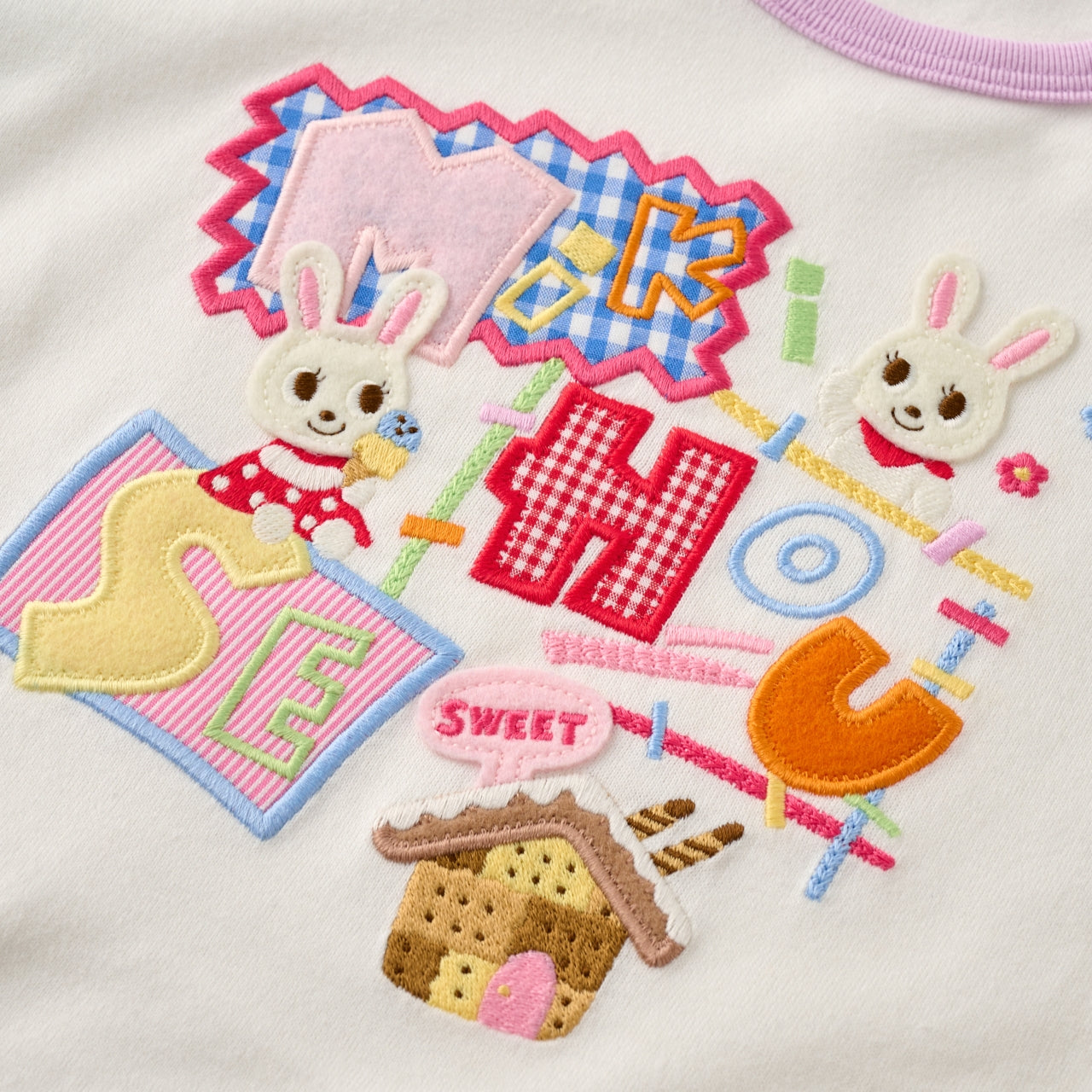 Usako Appliqué Colour-Block Long-Sleeved T-Shirt