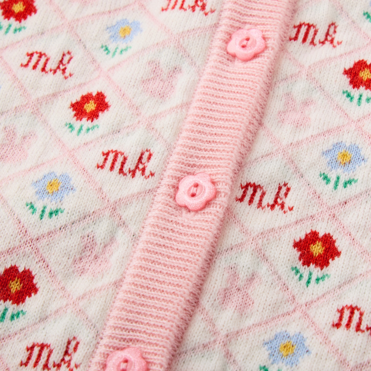 Rabbit & Flower Monogram Wool-Blend Cardigan