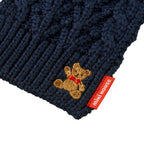 MIKI HOUSE Bear Cable Knit Scarf