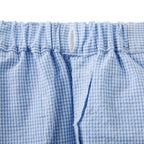 Chieco Saku Dewdrop Jewels Seersucker Ruffled Trousers