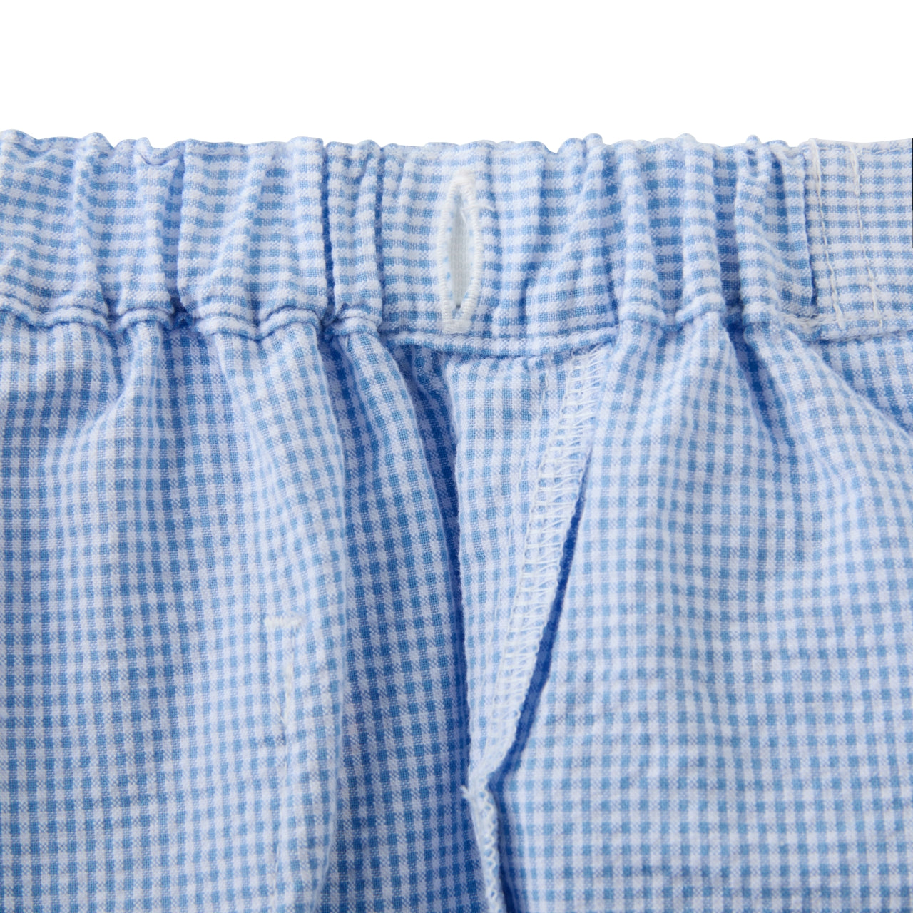Chieco Saku Dewdrop Jewels Seersucker Ruffled Trousers