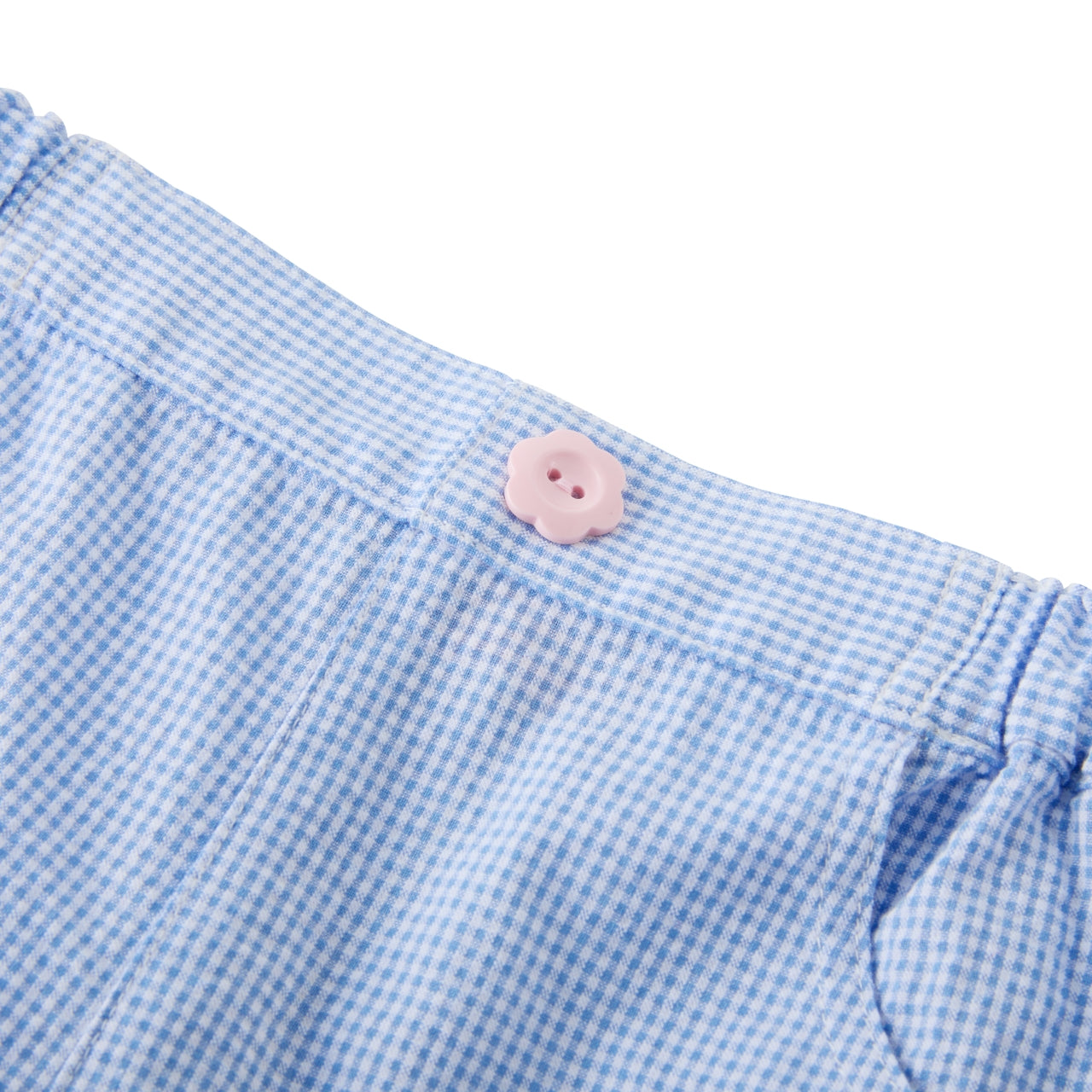 Chieco Saku Dewdrop Jewels Seersucker Ruffled Trousers