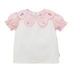 Chieco Saku Dewdrop Jewels Petal Collar Blouse