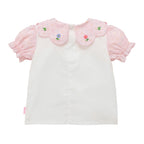 Chieco Saku Dewdrop Jewels Petal Collar Blouse