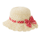 Chieco Saku Gingham Bow Straw Hat