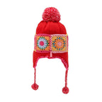 Joyful Patchwork Blossom Knit Hat