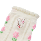 Chieco Saku Crystal Bead Collection Floral Frill Socks