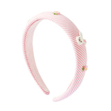Chieco Saku Crystal Bead Collection Wide Striped Headband