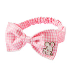Chieco Saku Pink Gingham Bow Baby Headband
