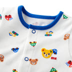 MIKI HOUSE Bear Cotton Fraise Newborn Shortall