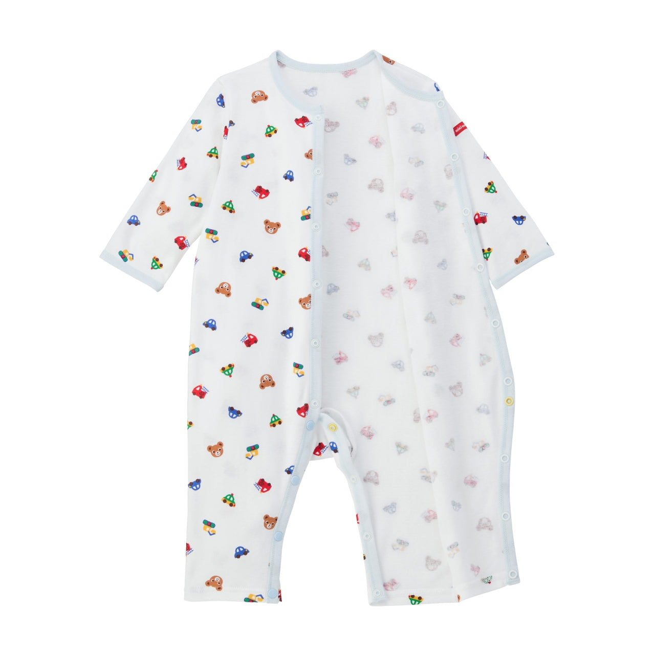 Pucchi & Car Print Front-Opening Baby Bodysuit