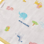 Double Weave Gauze Bib with Lining - Friendly animal motif