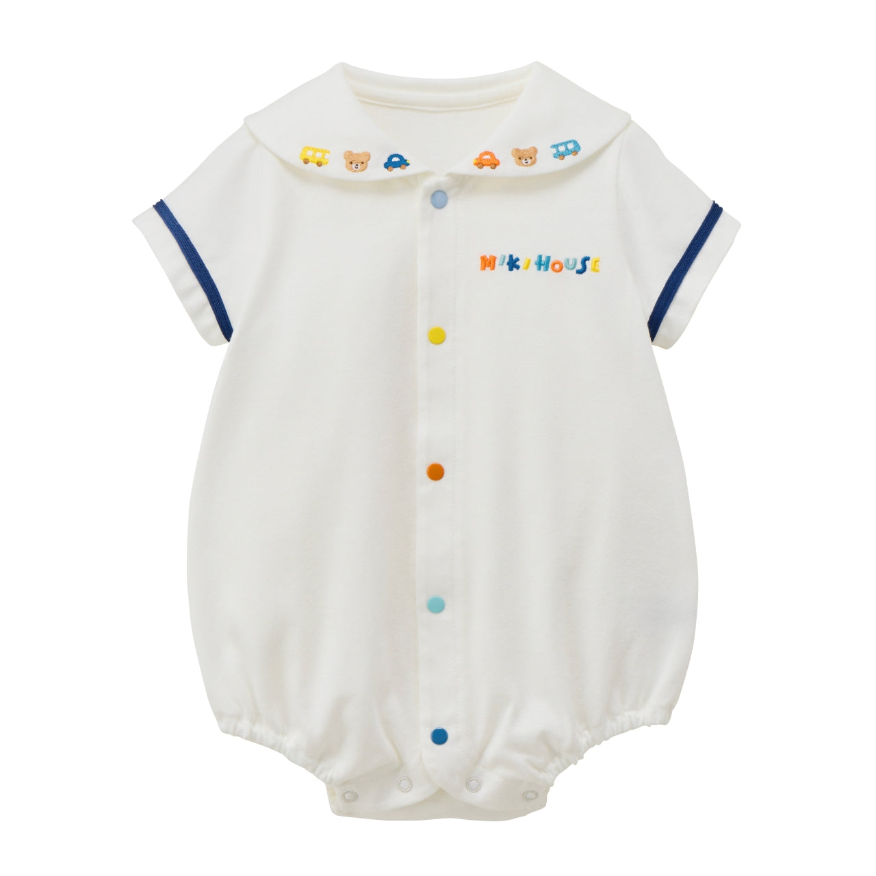 Sailor-Collar Short-Sleeved Baby Bodysuit