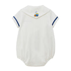 Sailor-Collar Short-Sleeved Baby Bodysuit
