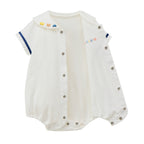 Sailor-Collar Short-Sleeved Baby Bodysuit