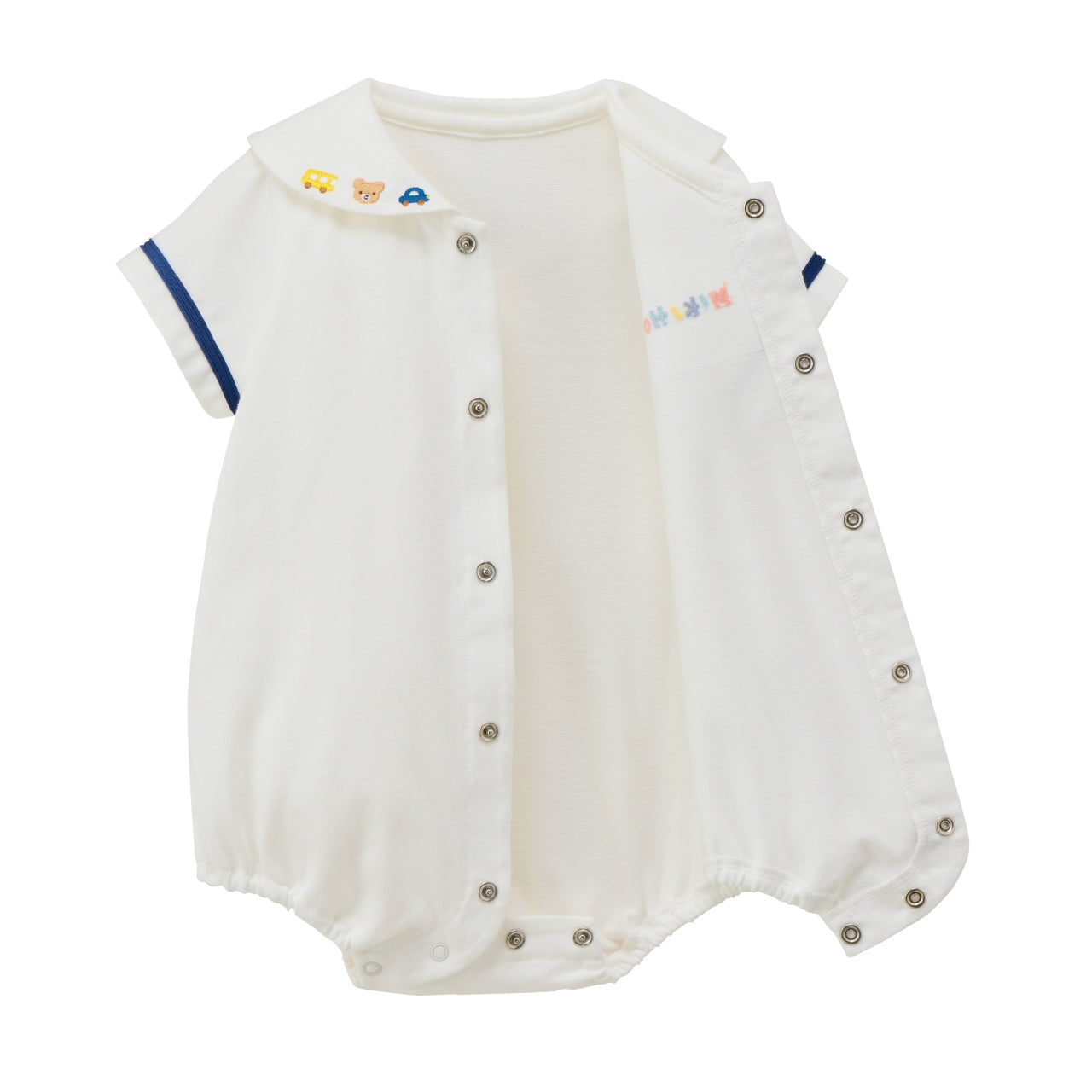 Sailor-Collar Short-Sleeved Baby Bodysuit