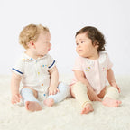 Sailor-Collar Short-Sleeved Baby Bodysuit
