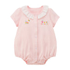 Lace-Collar Short-Sleeved Baby Bodysuit