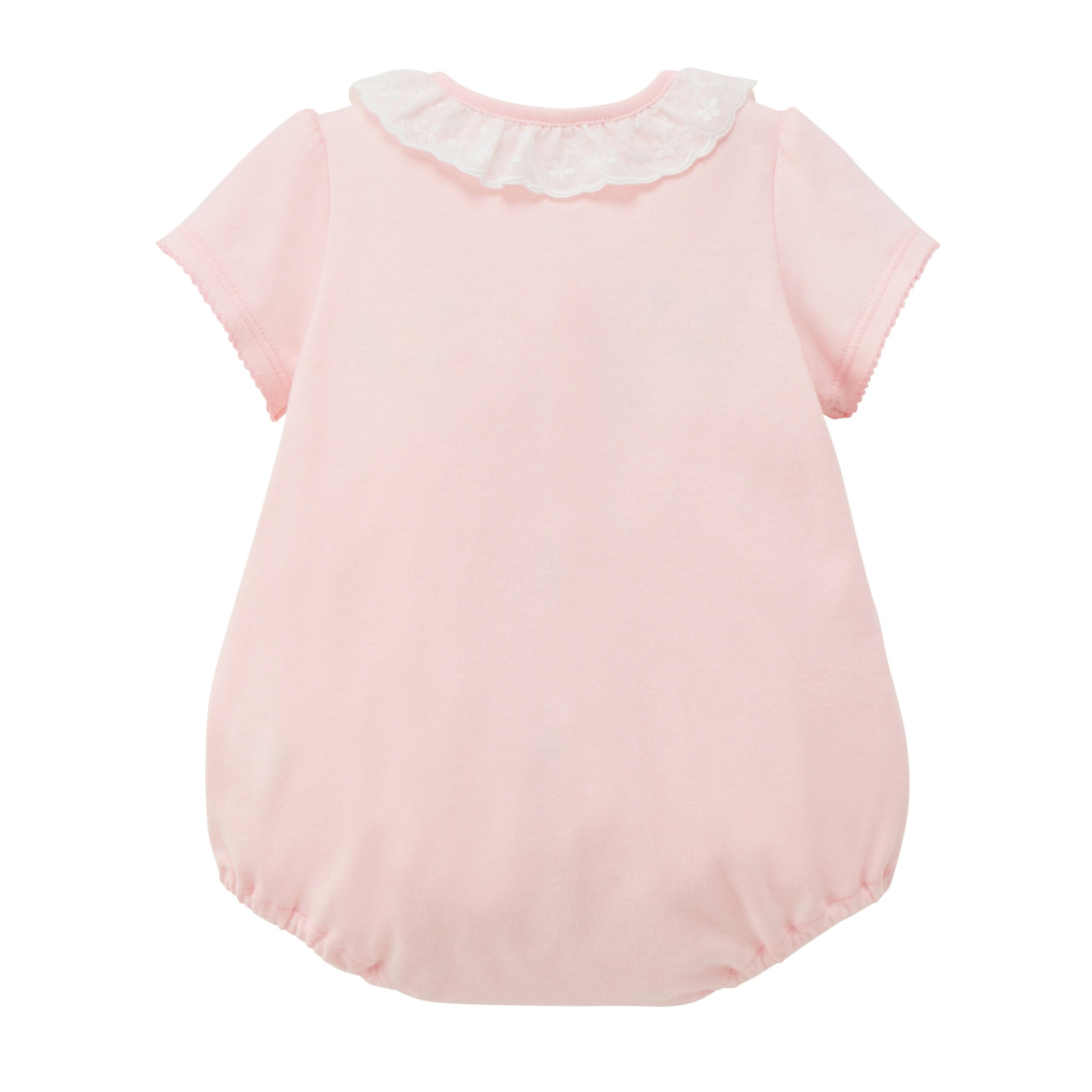 Lace-Collar Short-Sleeved Baby Bodysuit