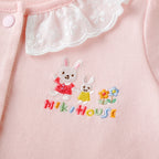 Lace-Collar Short-Sleeved Baby Bodysuit