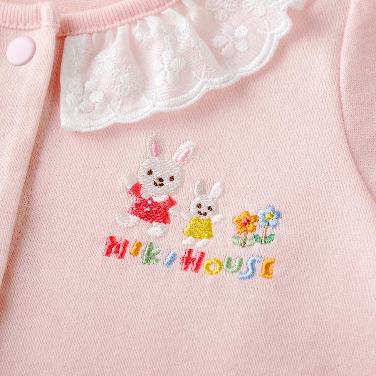 Lace-Collar Short-Sleeved Baby Bodysuit