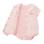 Lace-Collar Short-Sleeved Baby Bodysuit