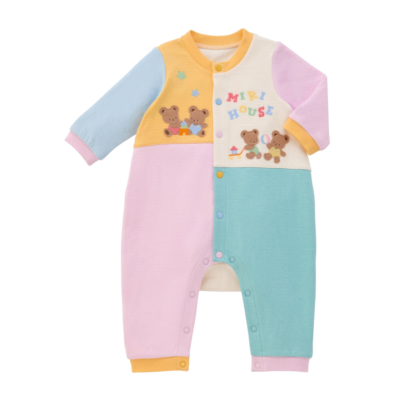 MIKI HOUSE Bear Double-Layer Cotton All-in-One