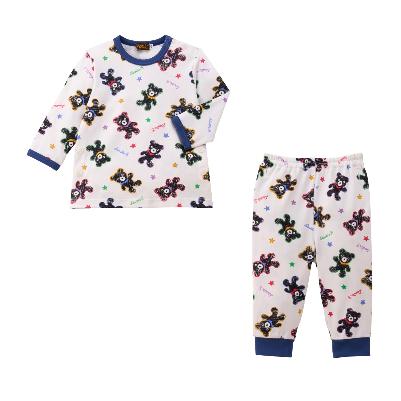 DOUBLE_B STREET CANVAS Bear Print Long-Sleeved Pyjamas